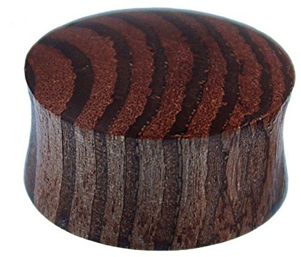 CHICNET Holzplug Zebraholz handgeschnitzt braun gestreift Tribal Flesh Tunnel Holz Plug Expander 26 mm