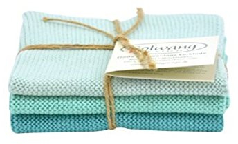 Solwang Putzlappen Kombi gestrickt 293334 hell Petrol Kombi Baumwolle Wischtücher Edelstahl