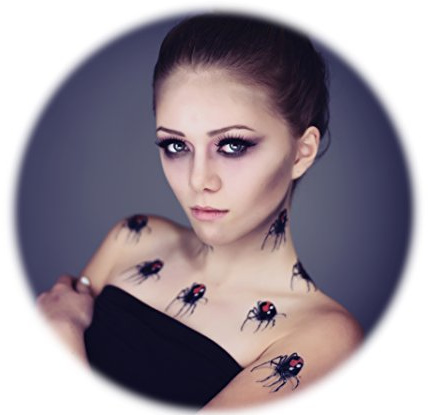 Tattoocrew 6 x Halloween Tattoos Spinnen temporär zum Aufkleben