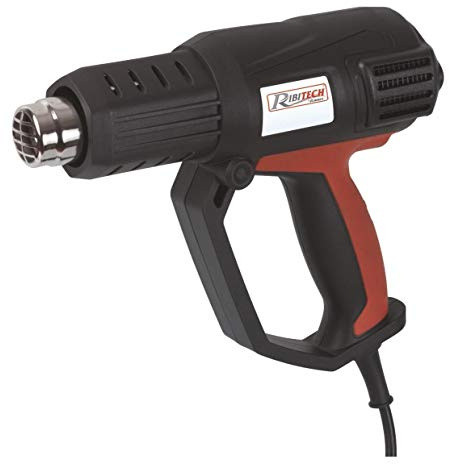 Ribimex PRDECA2000KIT Heißluftpistole mit Zubehör im Koffer, 2000 W, 230 V, Schwarz