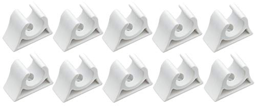 wellenshop Osculati Bootshakenhalter 10 Stück 28-30 mm Kunststoff Weiß Angelrutenhalter Bootshaken Paddelhalter Befestigungsschelle Boot
