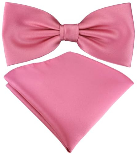 TigerTie Satin Fliege Einstecktuch in Uni einfarbig + Aufbewahrungsbox