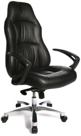 Topstar XXL Chefsessel Ledersesssel Komfort Chefsessel, Bezug echt Leder, schwarz | Mit Kniematic-Wippmechanik, schwarz