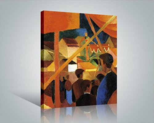 1art1 August Macke Poster Seiltänzer, 1914 Bilder Leinwand-Bild Auf Keilrahmen | XXL-Wandbild Poster Kunstdruck Als Leinwandbild 50x40 cm