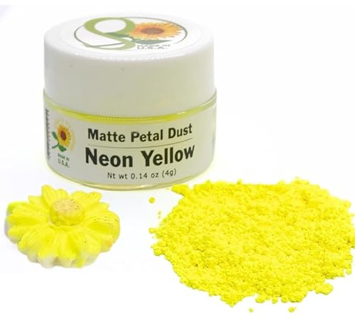 Sunflower Sugar Art Neon Yellow Glow In The Dark Petal Dust Food Color - Deep, Rich Yellow Matte Powder Cake Accessories for Cake Decoration - 4 Grams Non-Toxic Baking