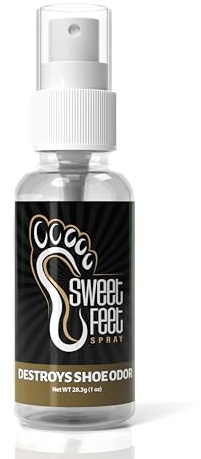 Sweet Feet Fresh Scent Shoe Spray – 1 oz Travel Size – Fast-Drying Footwear Mist for Sneakers, Cleats, Gym Bags & More – TSA-Friendly