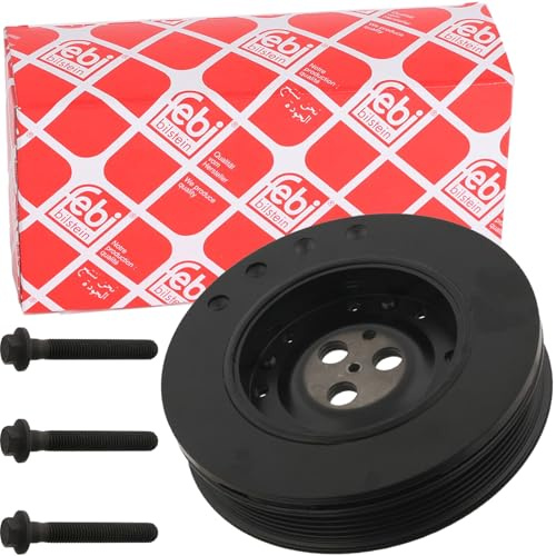 febi bilstein 33673 Riemenscheibe (entkoppelt) für Kurbelwelle, mit Schrauben, 1 Stück | Kompatibel mit: FORD MONDEO III, MONDEO III Stufenheck, MONDEO III Turnier, TRANSIT Bus, TRANSIT Kasten