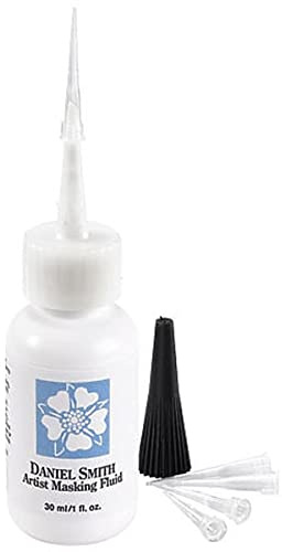 DANIEL SMITH 1oz Bottle with 5 Applicator Tips, Artist Masking Fluid, 284075001 , White
