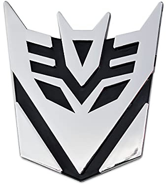 Transforming Auto Robot Decepticon Auto Emblem - [Chrome][3 1/2'' Tall]