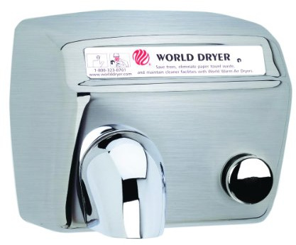 Model A Durable Hand Dryer Voltage: 110-120 V, 20 Amps, Finish: Brushed Stainless Steel
