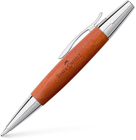 Faber-Castell 148382 - Drehkugelschreiber e-motion Birnbaum, braun, Kugelschreiber Mine B, Schreibfarbe schwarz
