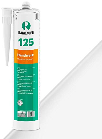 Ramsauer 125 Handwerk schwarzbraun 310 ml Kartusche Neutraler Silikondichtstoff für Anschlussfugen & Fliesen