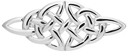 Alexander Castle 925 Sterling Silber Keltische Brosche für Frauen - Damen Brosche Pin mit Schmuck Geschenk Box - 48mm x 18mm