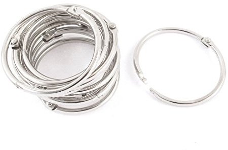 Sourcingmap Binder Rings, 12Pcs 40mm/1.6 inch Loose Leaf Binder Rings Nickel Plating, Index Card Rings Small Book Rings for Flash Cards, Papers, Keychains Office, Home