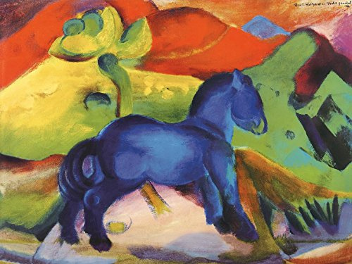 1art1 Franz Marc Poster Das Kleine Blaue Pferdchen, 1912 Bilder Leinwand-Bild Auf Keilrahmen | XXL-Wandbild Poster Kunstdruck Als Leinwandbild 80x60 cm