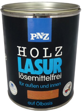 PNZ Holzlasur für Innen und Außen | lösemitttelfreie Farblasur | Nachhaltig hergestellt mit regionalen Rohstoffen | für alle Hölzer, auch Bienenhäuser, Gebinde:0.75L, Farbe:nussbaum