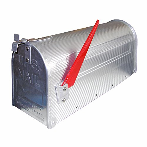 DEMA Amerikanischer Briefkasten – American Mailbox, Postkasten, Briefkasten mit Zeitungsrolle – Aluminium, Silber, wetterfest – Garten, Haus, Einfahrt, Terrasse