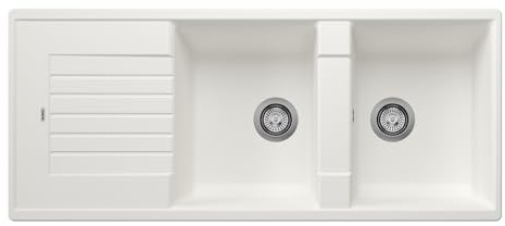 BLANCO 515597 - Fregadero | [116 x 50 x 20,2 cm] | para armarios inferiores de 80 cm de ancho | superficie fácil de limpiar | lavabo grande | reversible