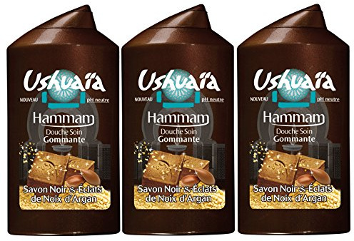 Ushuaïa - steam shower care exfoliating soap & black shards of argan nuts - 250 ml - set of 3