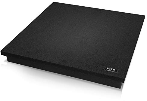 PYLE PSI15 Acoustic Sound Proofing Deadening Vibration Isolation Speaker Base, Charcoal Gray, 15.0 x 15.0 -inches