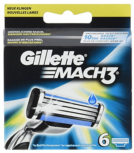 Auslaufmodell Gillette Mach3 Rasierklingen für Männer, 1er Pack (1 x 6 Stück)