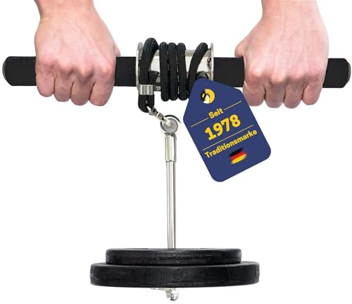 BEST SPORTING Unterarmtrainer für Hantelscheiben I Inkl. Übungsanleitung | Wrist Roller als Handgelenk Trainer und für individuelles Unterarmtraining mit flexiblen Gewichten