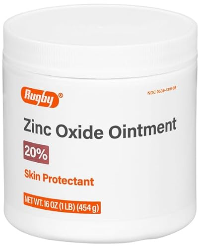 Rugby Zinc Oxide Ointment Skin Protectant - 20% - 16 Oz (1lb) (454 g) (4 Pack)