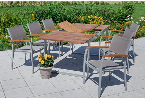 MERXX Gartenmöbel-Set Naxos, 7tlg mit Ausziehtisch
