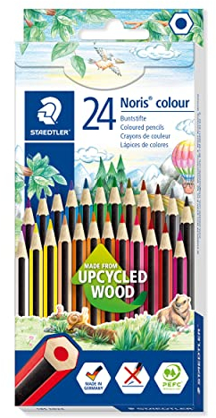 Staedtler Noris Colour - Matite Colorate, Set Matite da Disegno, Colori a Matita per Cancelleria Scuola Università Ufficio e Cartoleria, Matite Triangolari per Bambini - Materiale Scolastico, 24 Pezzi