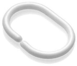 24 x White Shower Curtain Rings Hooks Hangers Loops Plastic C Shape Bathroom Bath
