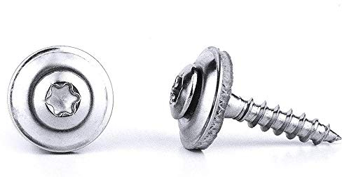 200 vis étanche Proficia Torx Tx 20 de 15 mm en matériau EPDM étancheInox, V2A, A2, 2A - Pour la fixation de tôles ondulées et profilées, tôles de toit, panneaux lumineux. 4.5x20 Silber