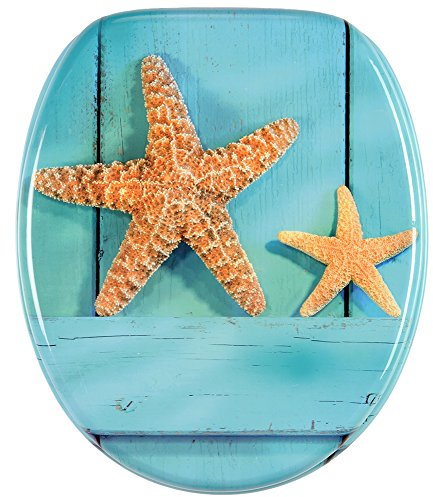Sanilo WC Sitz mit Absenkautomatik, hochwertiger Toilettendeckel, einfache Montage, stabile Scharniere, Starfish