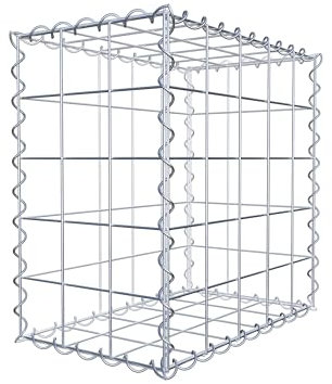 Gavión de piedra rectangular, malla 10 x 10 cm, profundidad 30 cm, cierre en espiral, galvanizado (50 x 50 x 30 cm)
