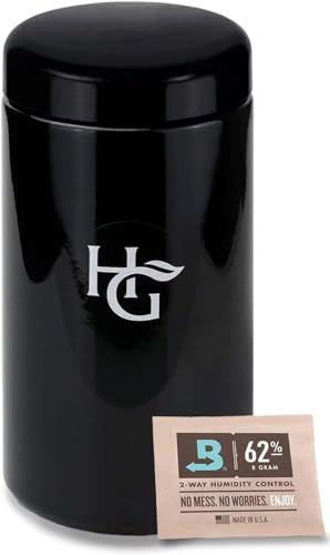 Herb Guard - Luftdichtes Glas und geruchsdichter Behälter (500 ml) mit Feuchtigkeitspackung, um Waren über Monate frisch zu halten