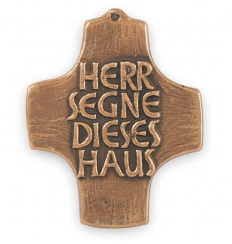 Butzon & Bercker Bronze Kreuz - 10 cm Haussegen Wanddeko für Hauseingang