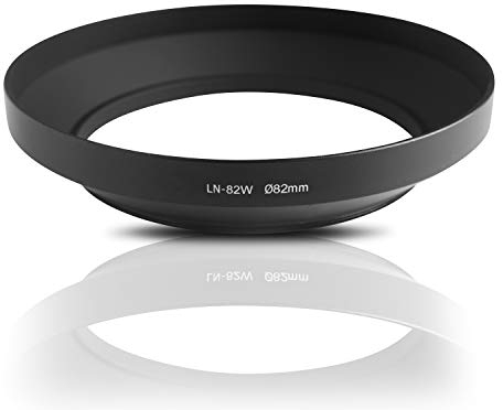Lens hood made metal (aluminum). For screwing in and for wide-angle lenses. For Canon Sony Nikon Pentax Olympus Leica Fujifilm Panasonic (82mm)