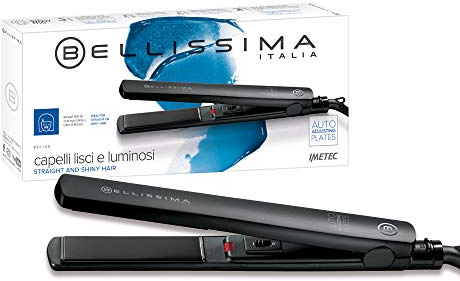 Bellissima Imetec B21 100 Piastra per Capelli Lisci e Luminosi con Rivestimento in Ceramica, Temperatura 210°C, Piastre Riscaldate Oscillanti per Elevata Efficacia di Stiratura