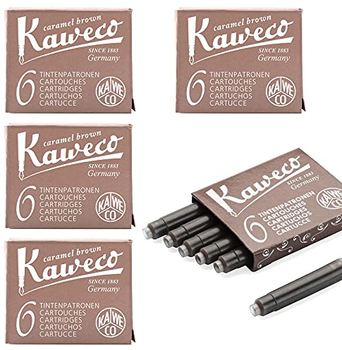 Kaweco Fountain Pen Ink Cartridges short, Caramel Brown (Brown), 30 pc.