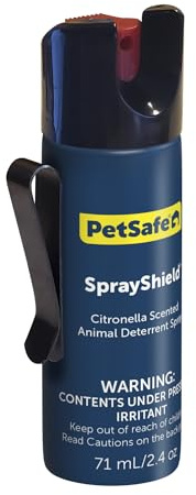 PetSafe SprayShield Animal Deterrent with Clip - Citronella Dog Repellent Spray Ranges up to 10 ft - 2.4 oz / 71 mL - Protect Yourself and Your Pets