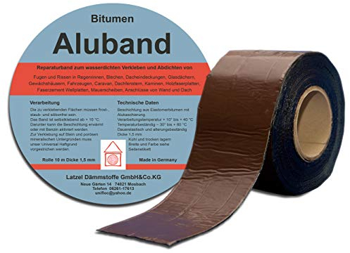 Ruban de réparation en Aluminium Bitume Large 100 mm- Couleur : marron - Rouleau de 10 m