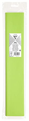 Clairefontaine 95119C - Blisterpackung mit 1 Blatt Krepppapier gefaltet, Qualität 75%, 2,50x0,50m, ideal für Deko und Bastelaktivitäten, Anisgrün, 1 Stück