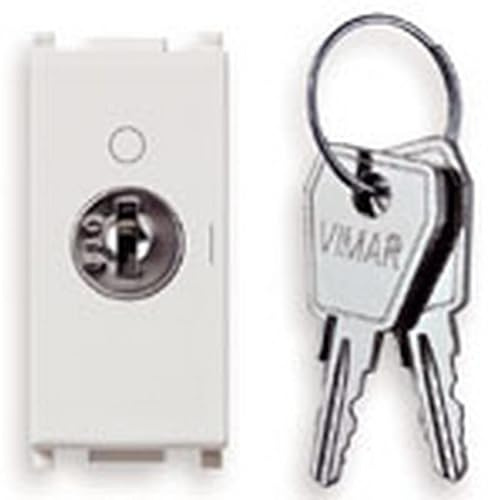 Vimar 14087.CU Plana pulsante a chiave unificata 000, 2 poli, bianco