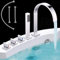 Melko Armatur für Badewannen 5-Loch Fliesenrandarmatur Chrom Wannenrand Badewanne Armatur Set inkl. Handbrause, Brausehalter und Brauseschlauch