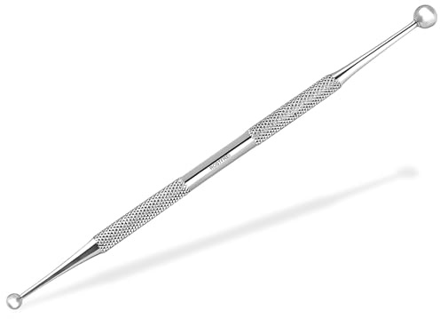Massagestift Massagestab Rostfreie Edelstahl Kugeln Ø 5/8 mm | Punktsucher für Wellness Entspannung mit geriffelter, ausbalancierter Grifffläche für perfekten Halt beim Shiatsu 15 cm