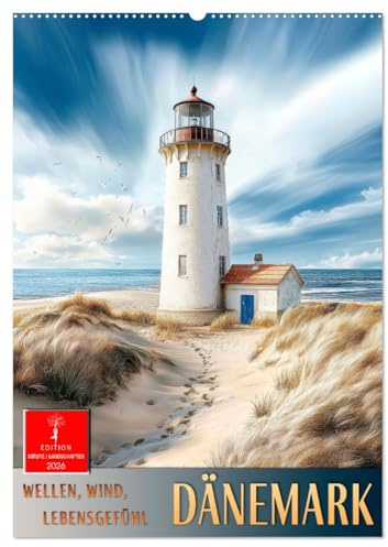 Dänemark - Wellen, Wind, Lebensgefühl (Wandkalender 2026 DIN A2 hoch), CALVENDO Monatskalender: Dänemarks Küsten - malerisch und hyggligt. (CALVENDO Natur)