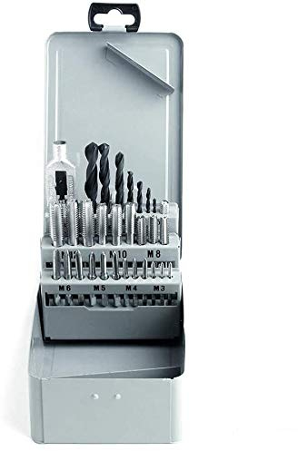 GSR PROFI Gewindebohrer-Satz, 29-teilig M3 - M12, HSSG Gewindebohrer, Verstellbares Windeisen Nr.1.1/2, Kernlochbohrer, HSSR Spiralbohrer, Für Innen- & Außengewinde