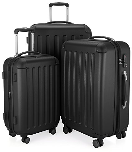 Hauptstadtkoffer Spree - 3er Kofferset, TSA, Trolley-Set, Rollkoffer, Reisekoffer, (S, M & L), Schwarz