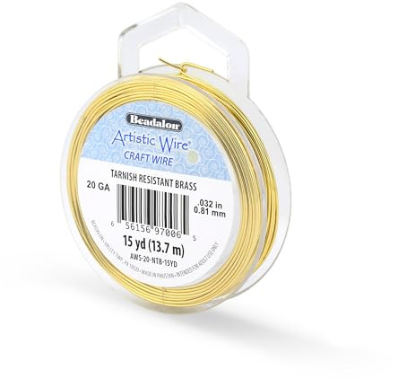 Artistic Wire, 20 Gauge Tarnish Resistant Brass Craft Wire, 15 yd