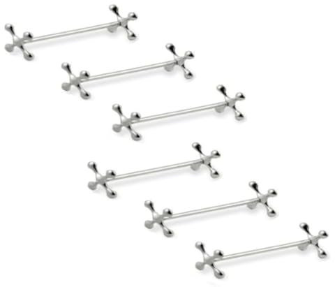 SILBERKANNE Messerbänke Kreuz/Knochen 6 tlg L 7,5 cm Premium Silber Plated edel versilbert in Top Verarbeitung. Fertig zum verschenken mit schicker Geschenkverpackung