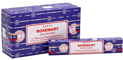 Satya Romero Incienso (Rosemary), 12 paquetes de 15 gramos c/u